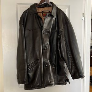 Black leather jacket